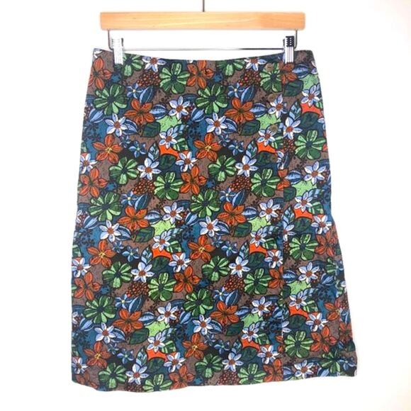 Christopher & Banks Stretch Wrap Floral Midi Skirt 14 - Picture 1 of 8